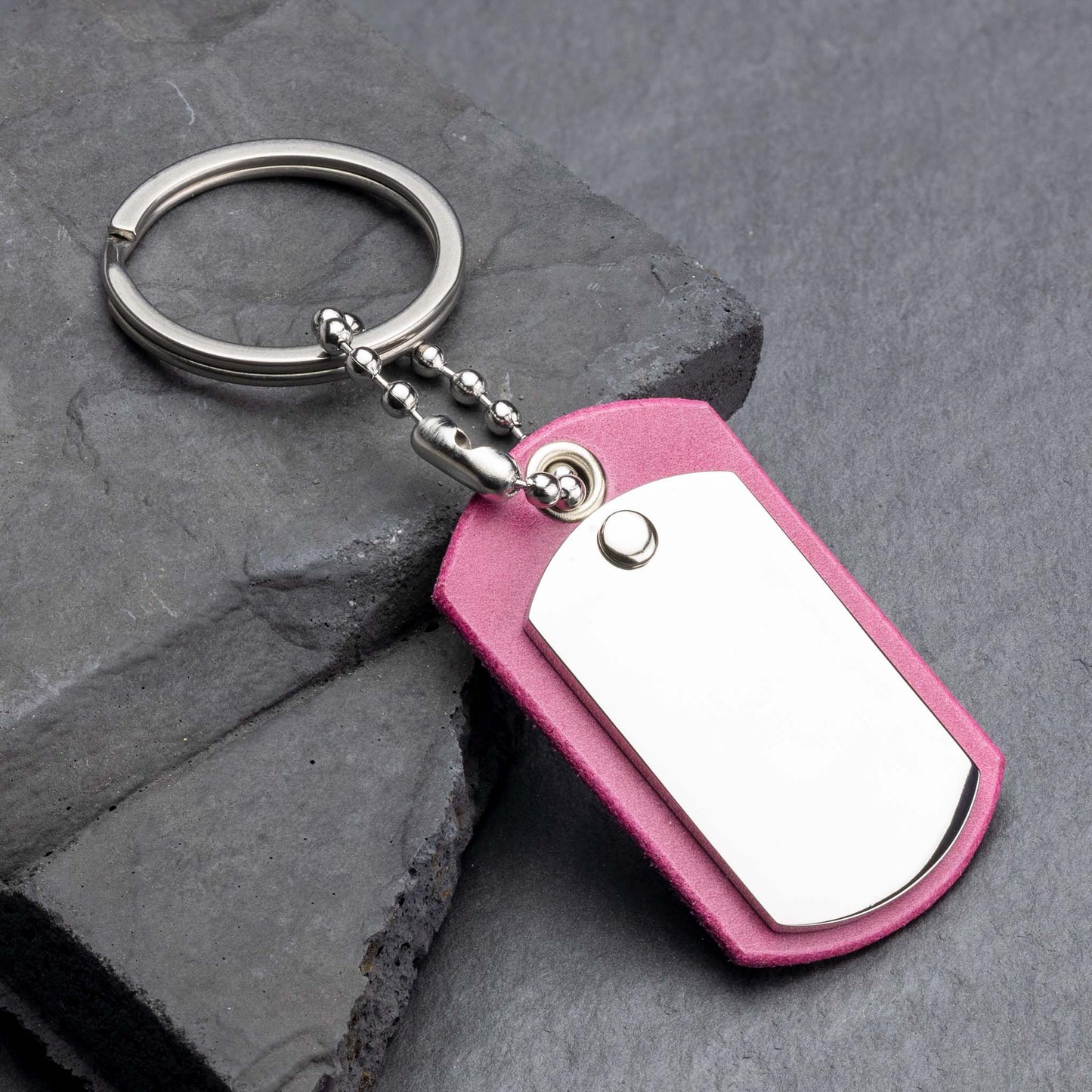 Pink Leder Personalisierter Schlüsselanhänger - seQua.Shop