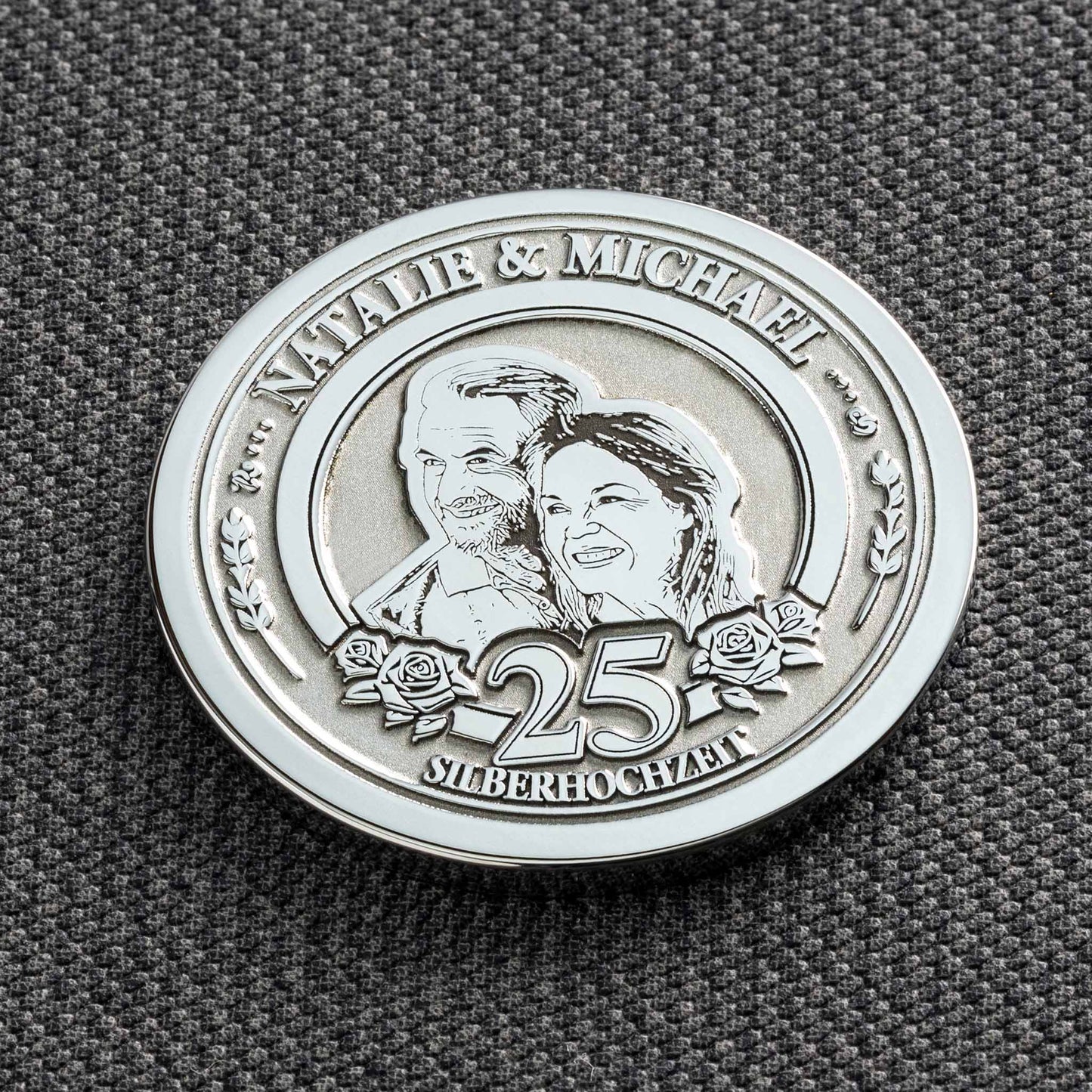 Unique Silver Wedding Anniversary Gift - Customised Commemorative Coin - seQua.Shop