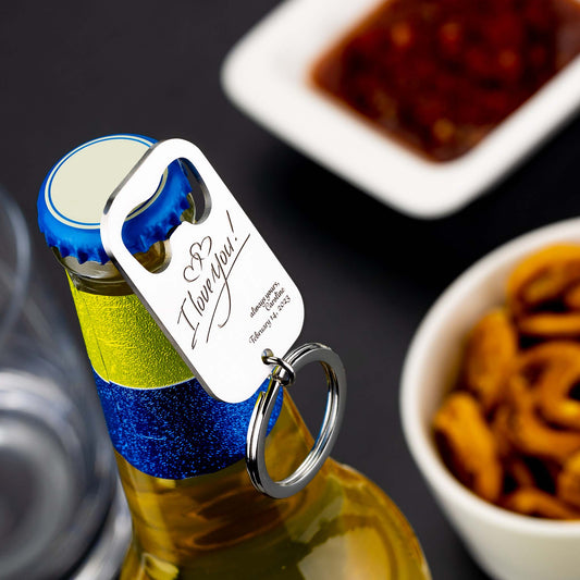 Ihr personalisierter 3D-gravierter Flaschenöffner-Schlüsselanhänger - seQua.Shop